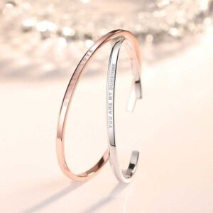 Vòng tay bạc đặc cặp đôi tình yêu mạ vàng Love Sunshine